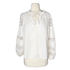 Ulla Johnson Ivory Lace Detail Blouse